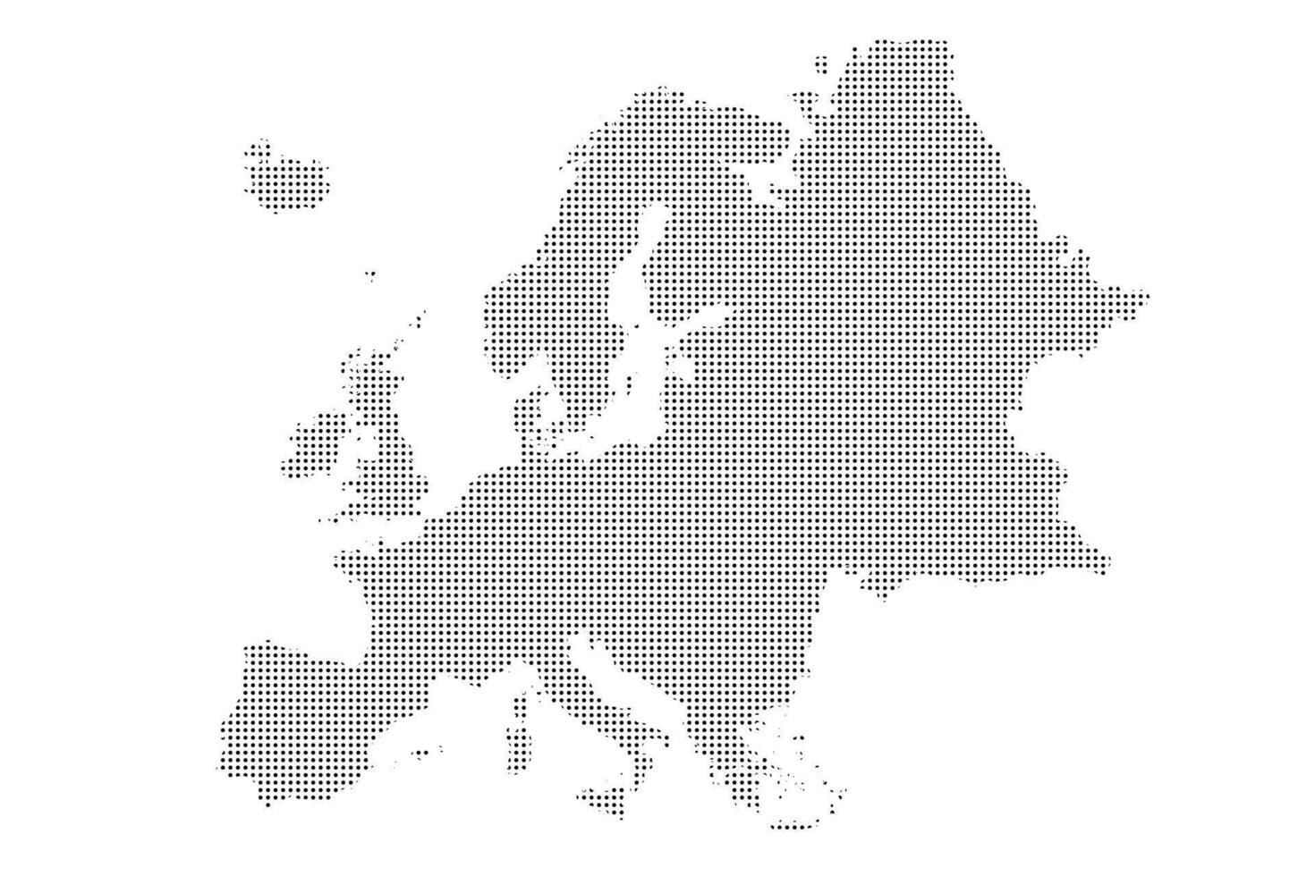 Europe map Dotted pattern vector