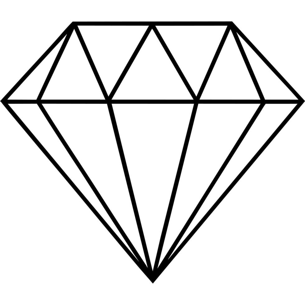 diamond outline coloring book page line art illustration digital drawing vector