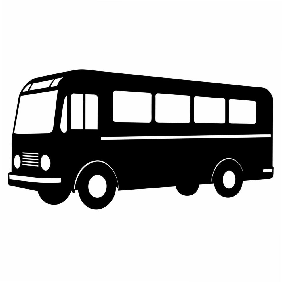Bus black silhouette art illustration vector
