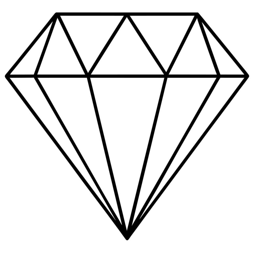 diamond outline coloring book page line art illustration digital drawing vector