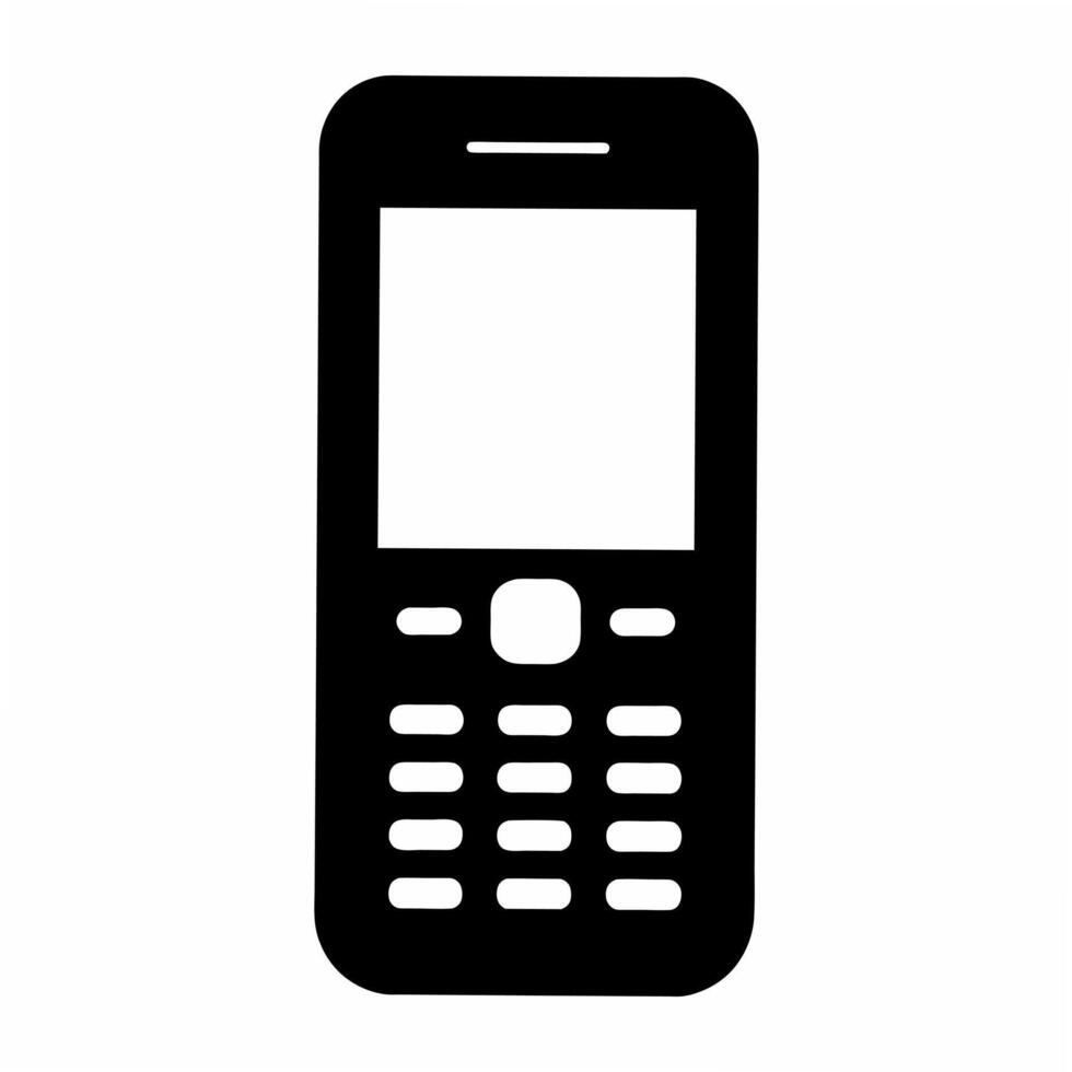 mobile phone black silhouette art illustration vector