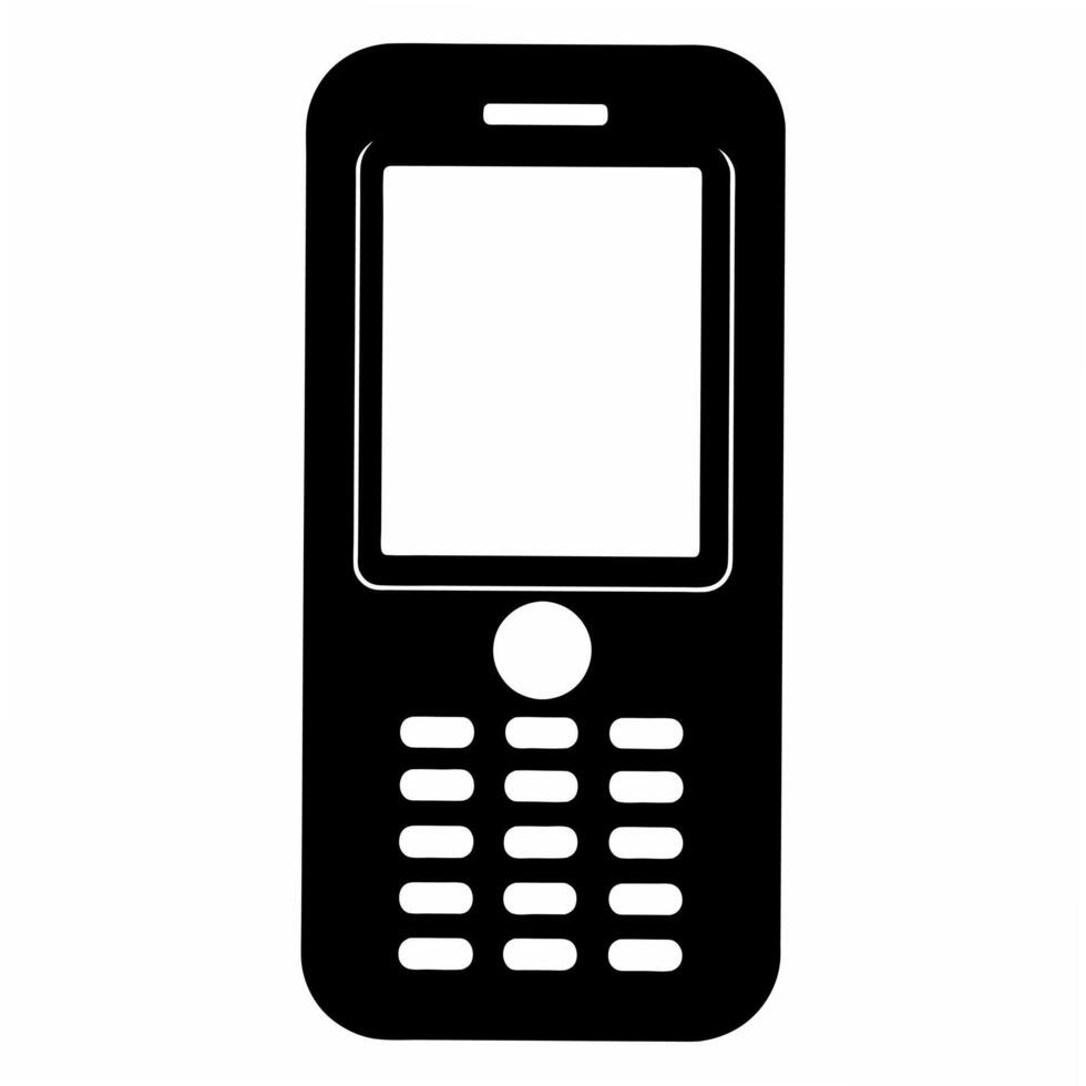 mobile phone black silhouette art illustration vector