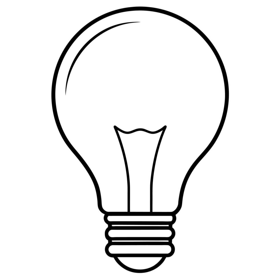 light bulb outline coloring book page line art illustration digital drawing vector