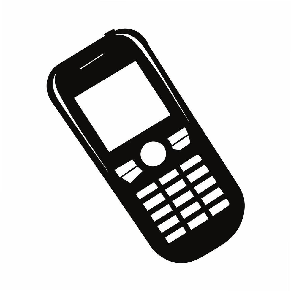 mobile phone black silhouette art illustration vector