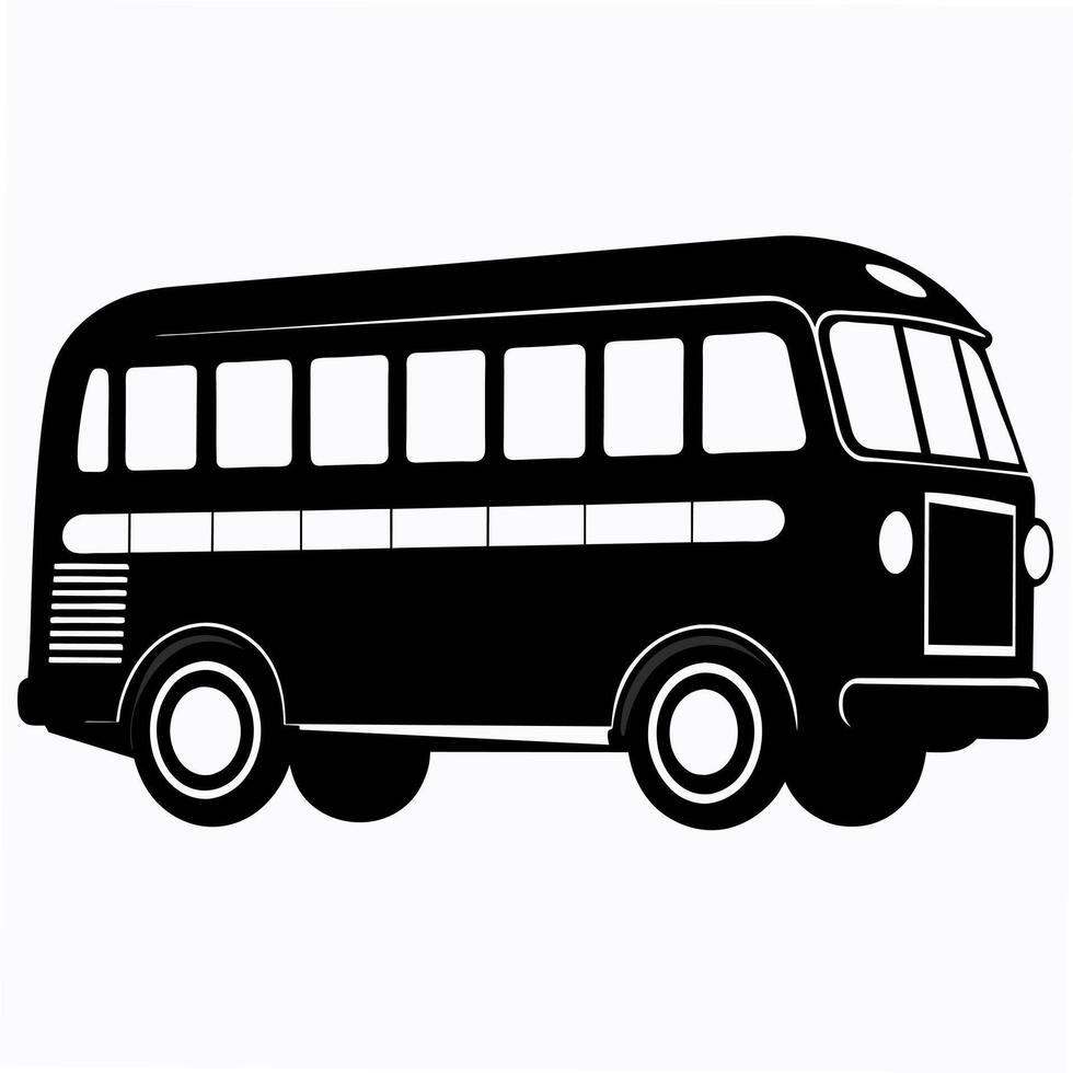 Bus black silhouette art illustration vector