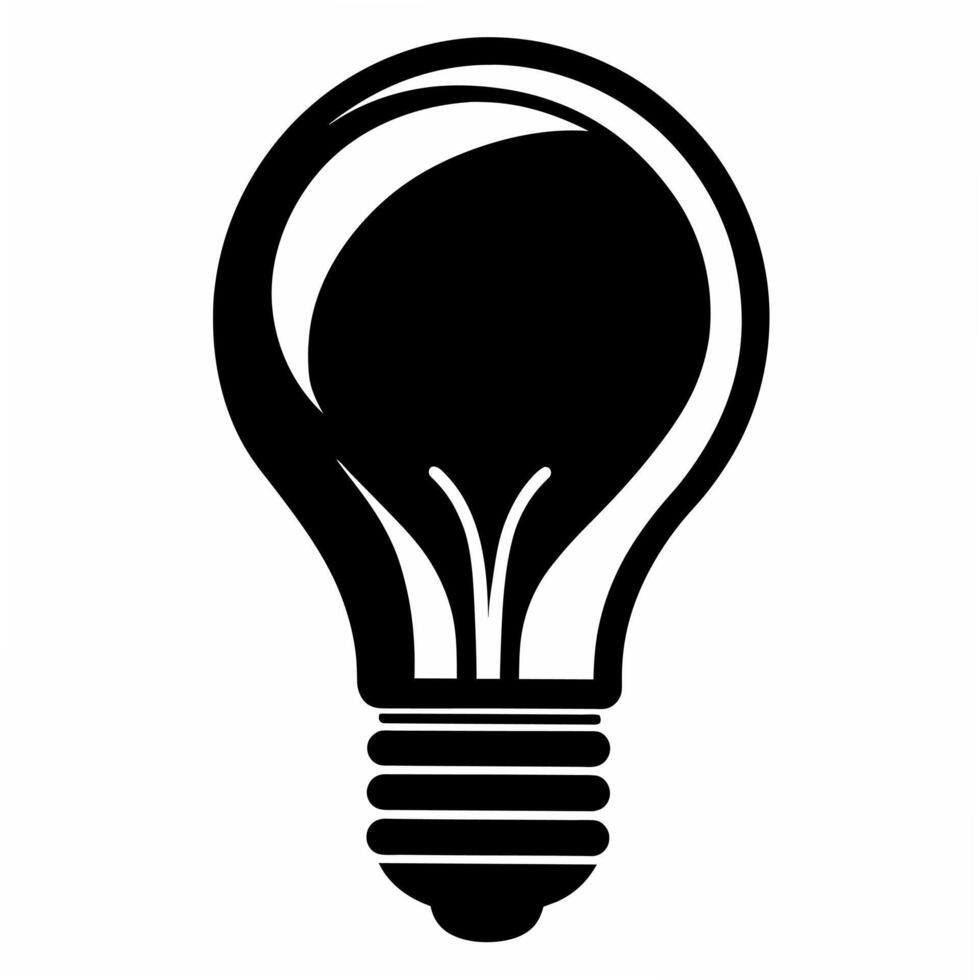 light bulb black silhouette art illustration vector