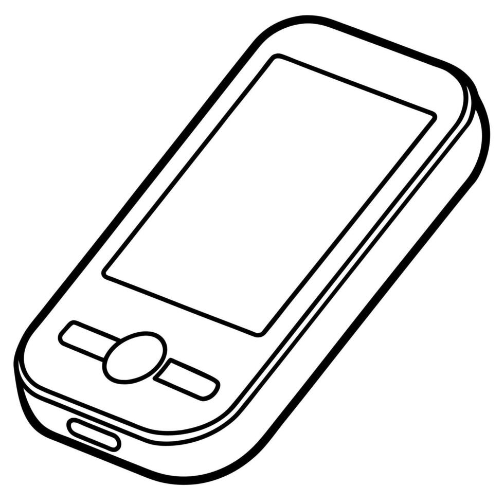 mobile phone outline coloring book page line art illustration digital drawing vector