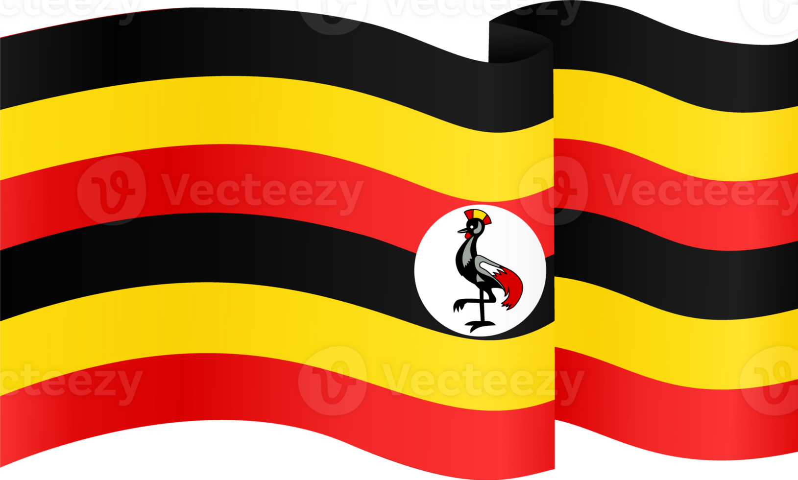 Uganda flag wave png