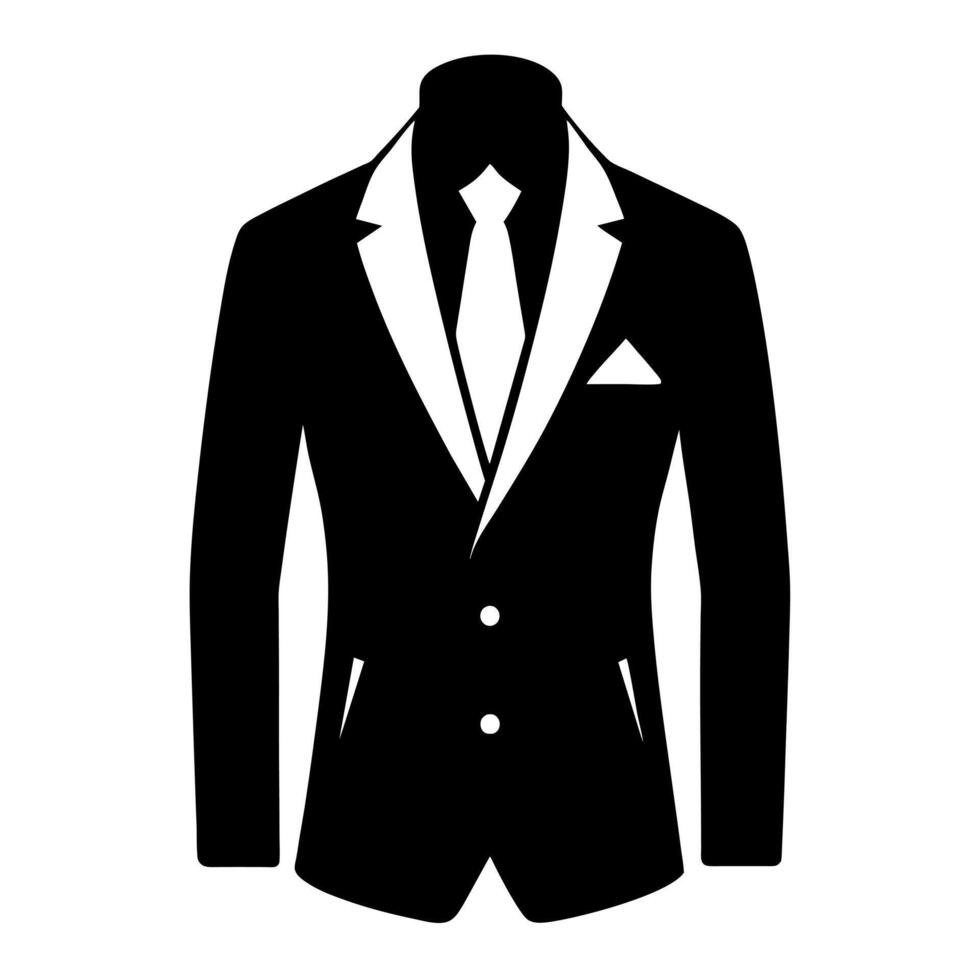 man blazer black color silhouette, a modern and new style man's blazer vector