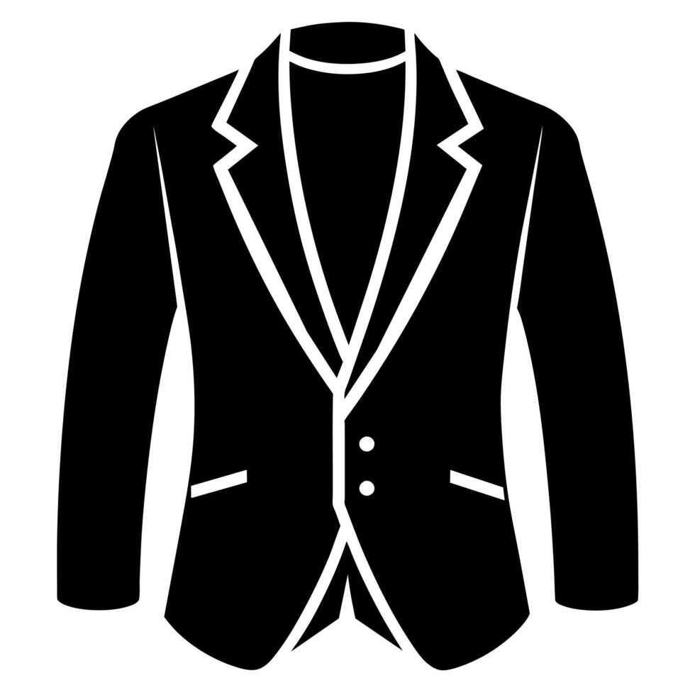 man blazer black color silhouette, a modern and new style man's blazer vector