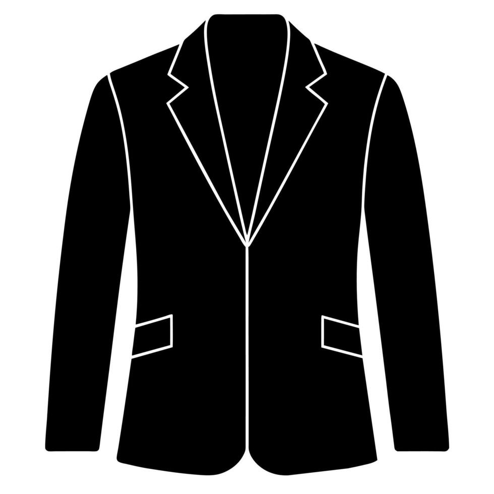 man blazer black color silhouette, a modern and new style man's blazer vector