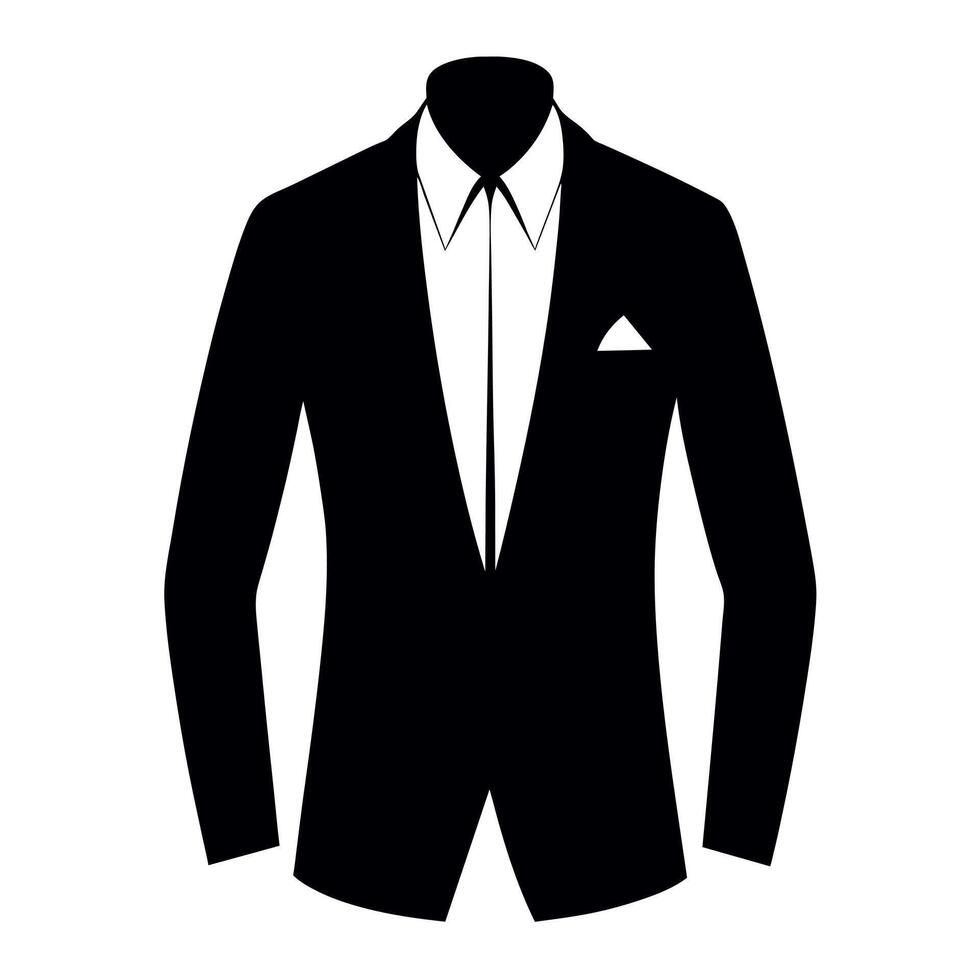 man blazer black color silhouette, a modern and new style man's blazer vector
