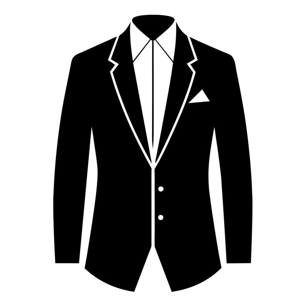man blazer black color silhouette, a modern and new style man's blazer vector