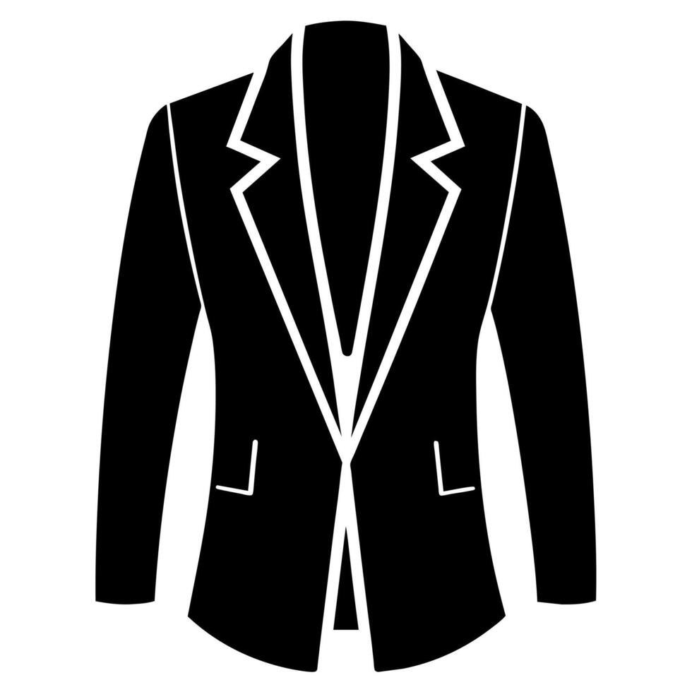 man blazer black color silhouette, a modern and new style man's blazer vector