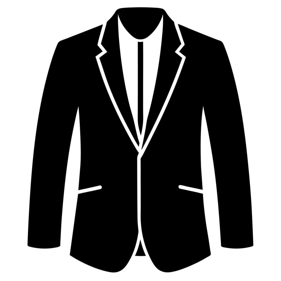 man blazer black color silhouette, a modern and new style man's blazer vector