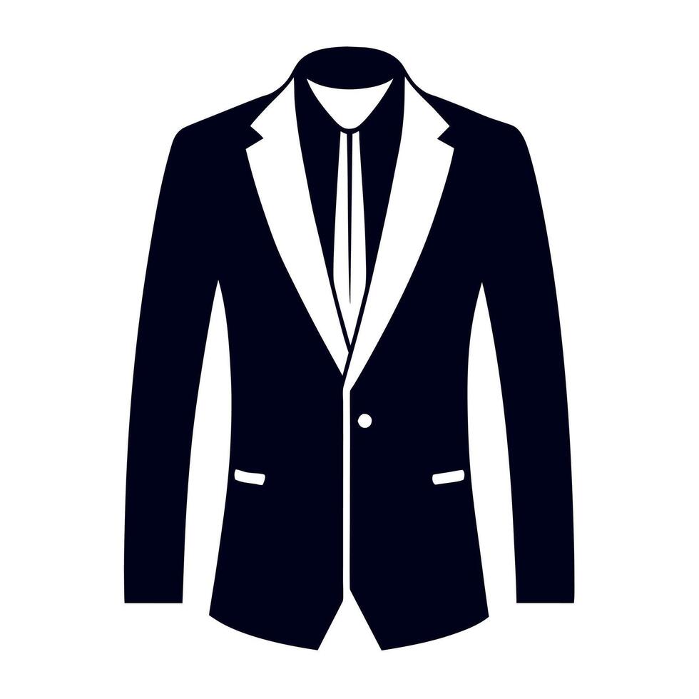 man blazer black color silhouette, a modern and new style man's blazer vector