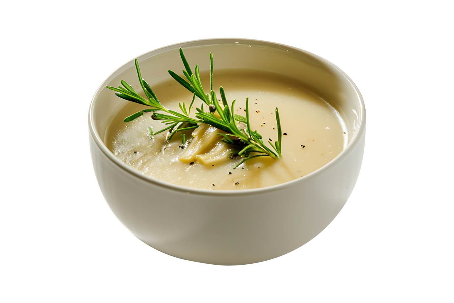 Soup in a ceramic bowl on a transparent background png