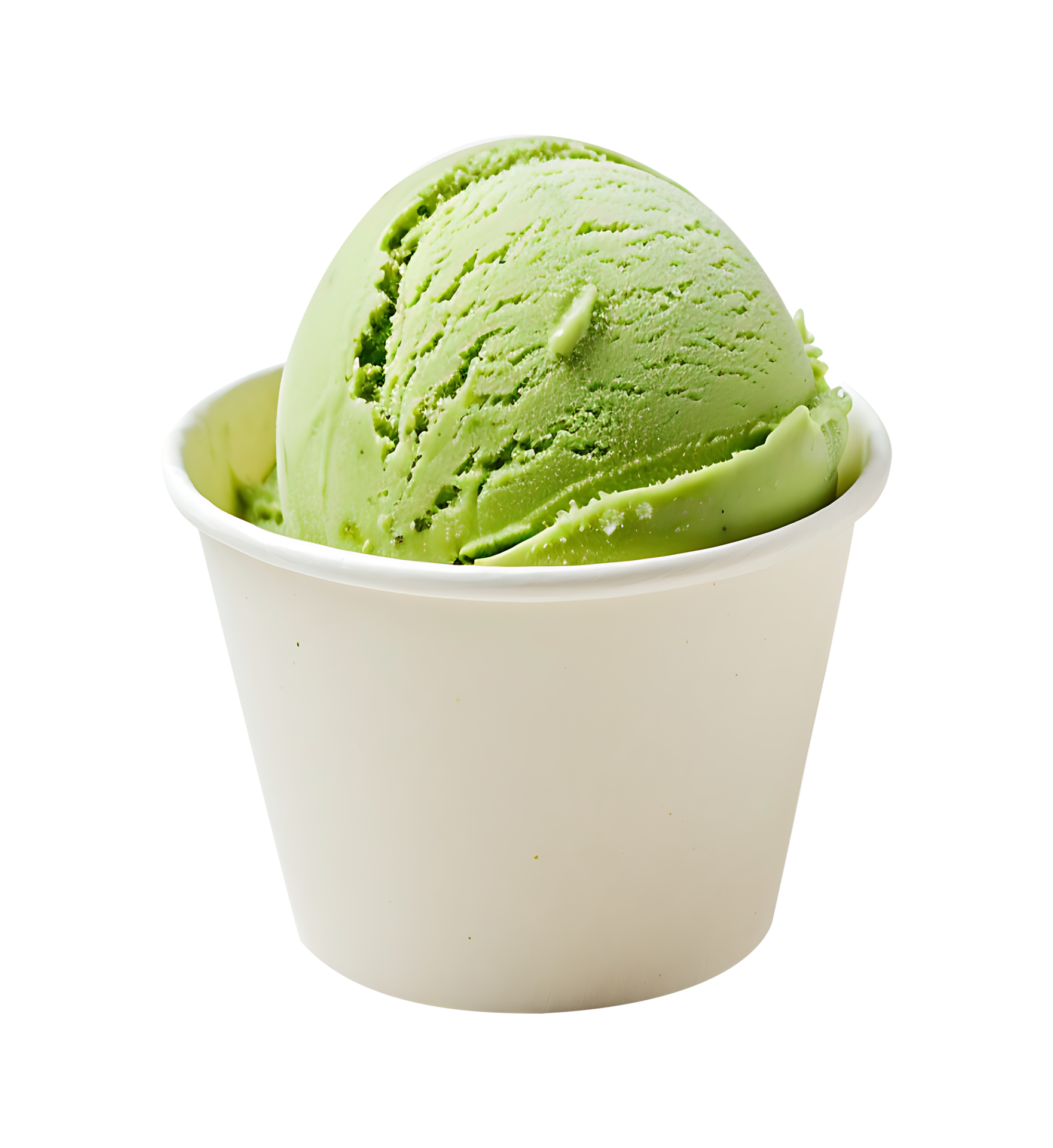 Matcha Green Tea ice cream scoop on blank empty paper cup 46481916 PNG