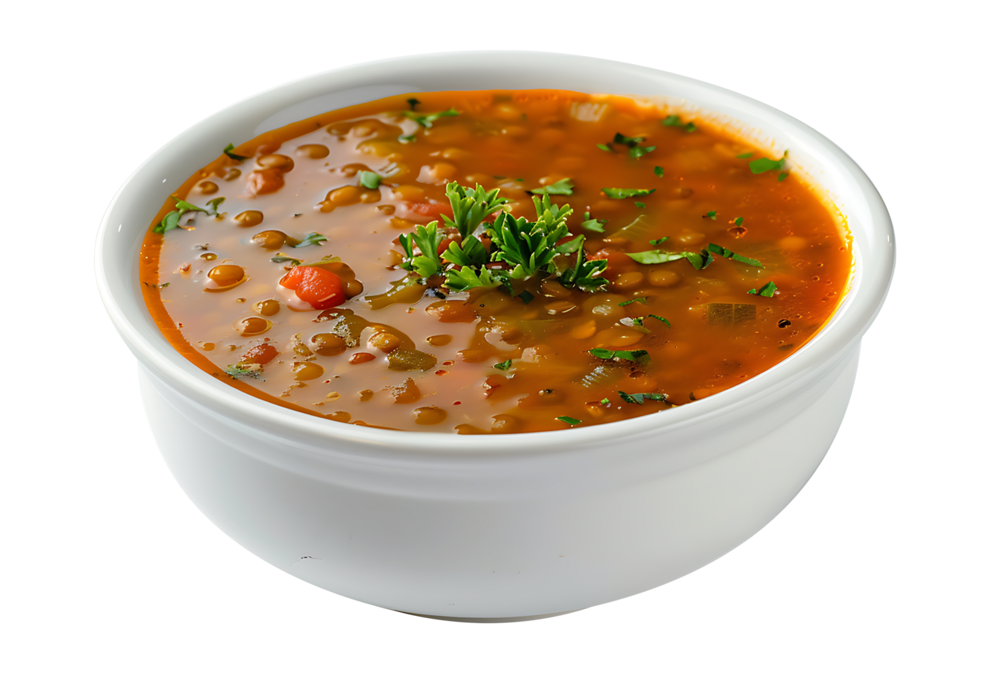 Soup in a ceramic bowl on a transparent background png