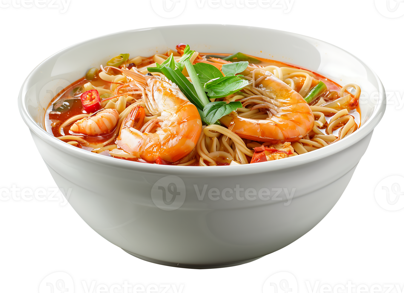 Soup in a ceramic bowl on a transparent background png