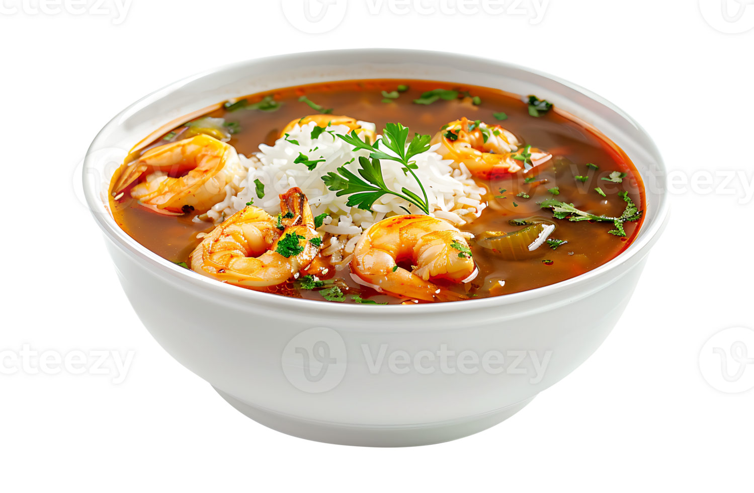 Soup in a ceramic bowl on a transparent background png