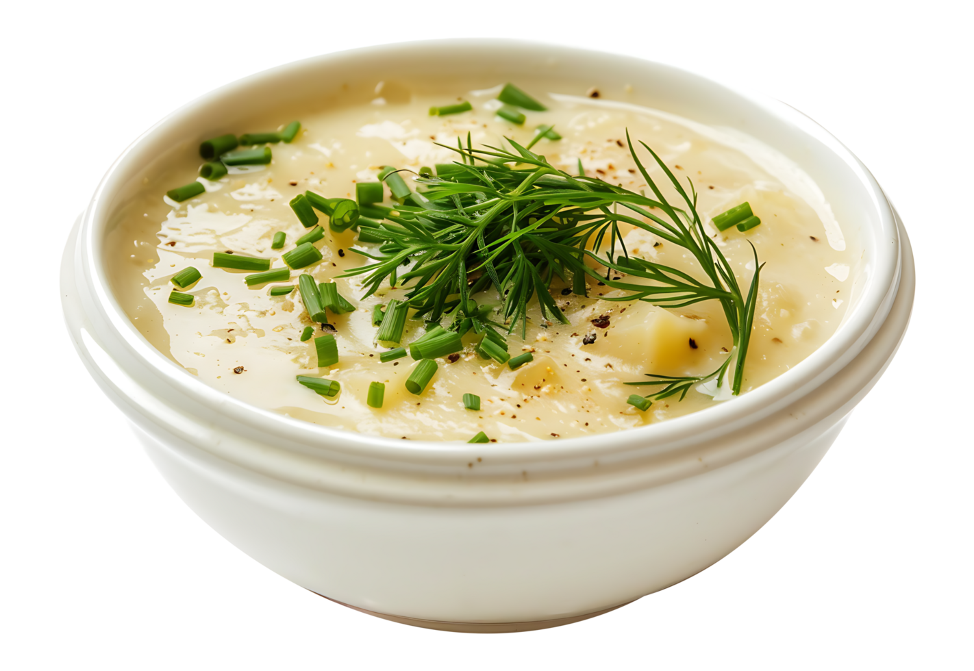 Soup in a ceramic bowl on a transparent background png