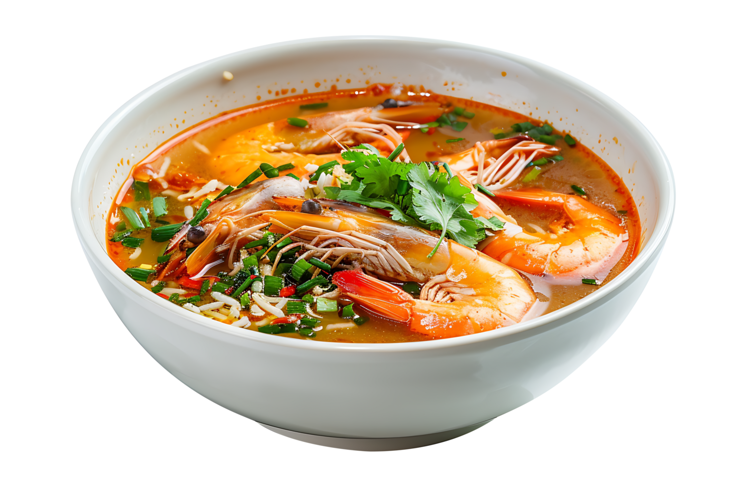 Soup in a ceramic bowl on a transparent background png