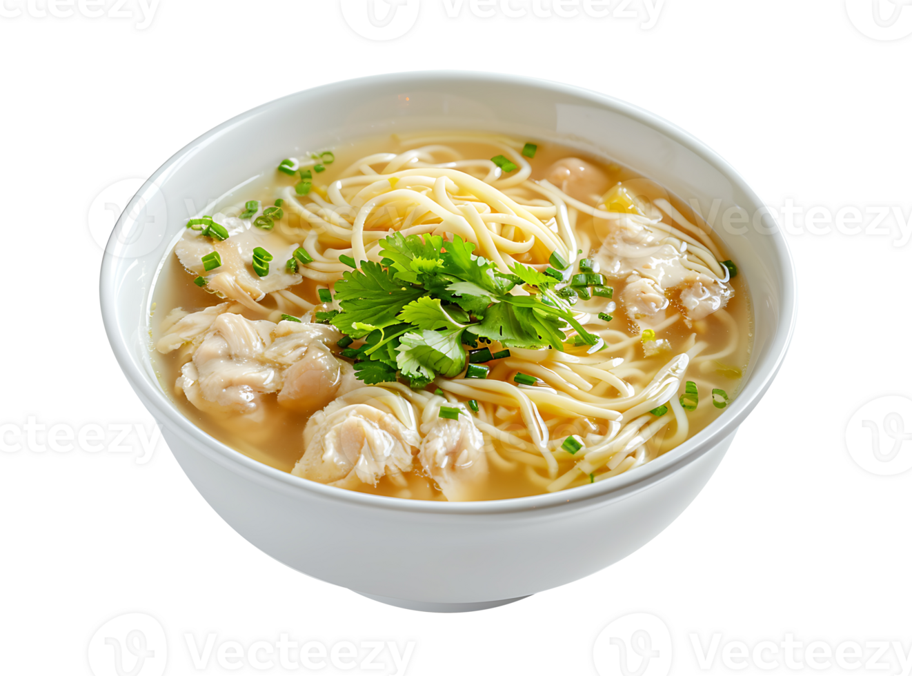 Soup in a ceramic bowl on a transparent background png