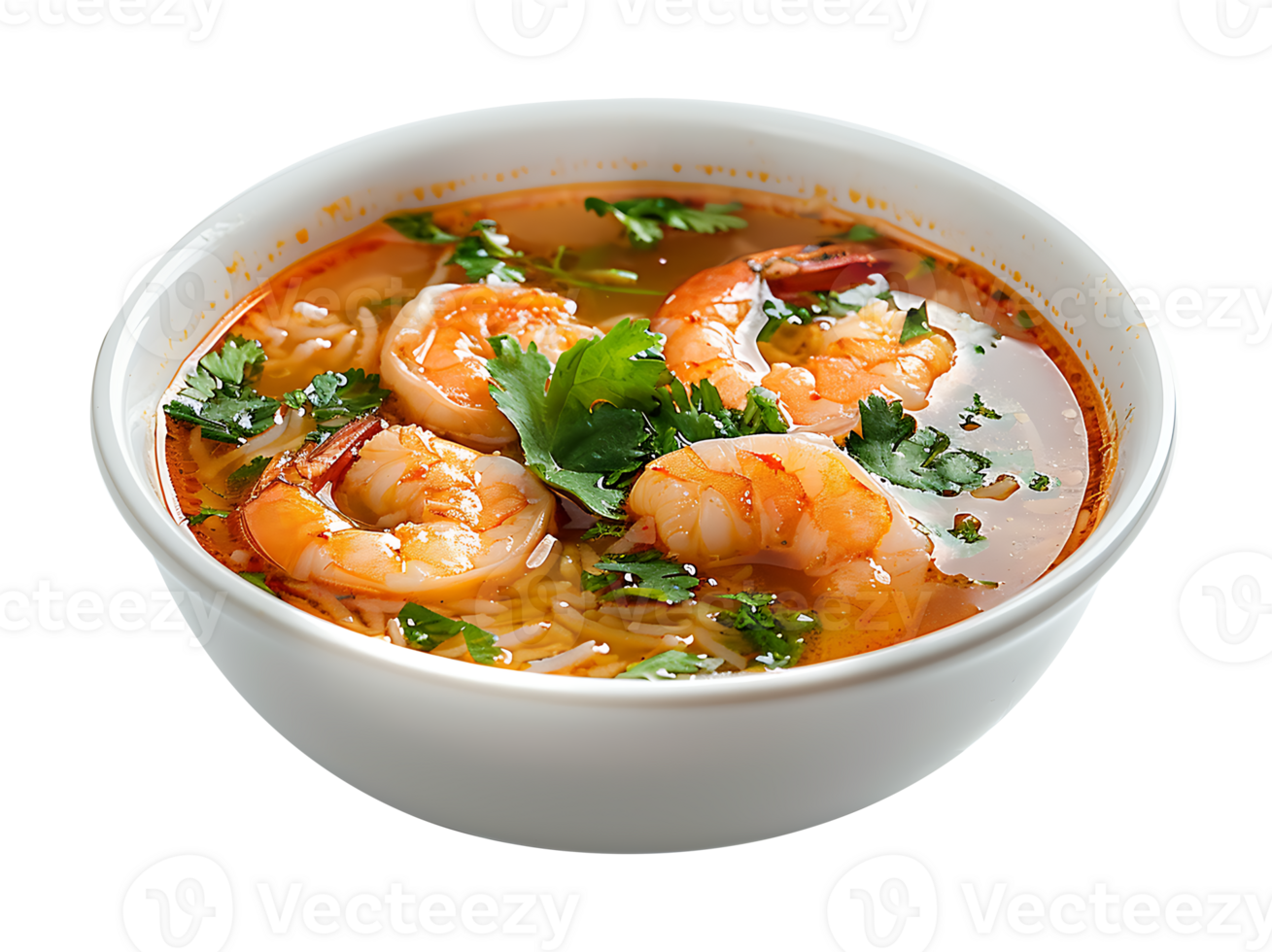 Soup in a ceramic bowl on a transparent background png