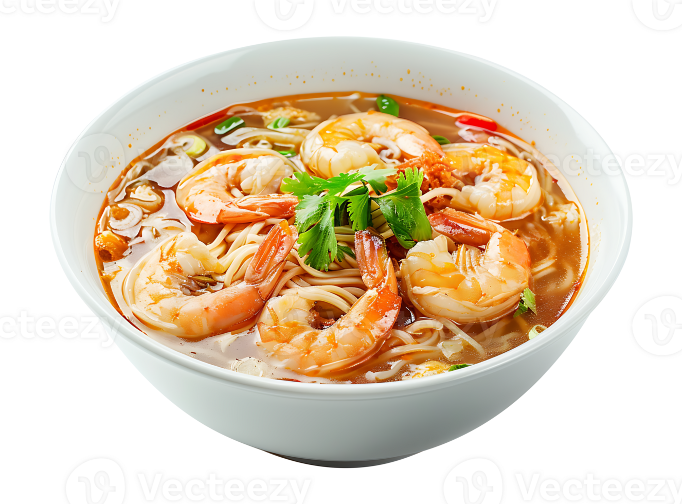 Soup in a ceramic bowl on a transparent background png