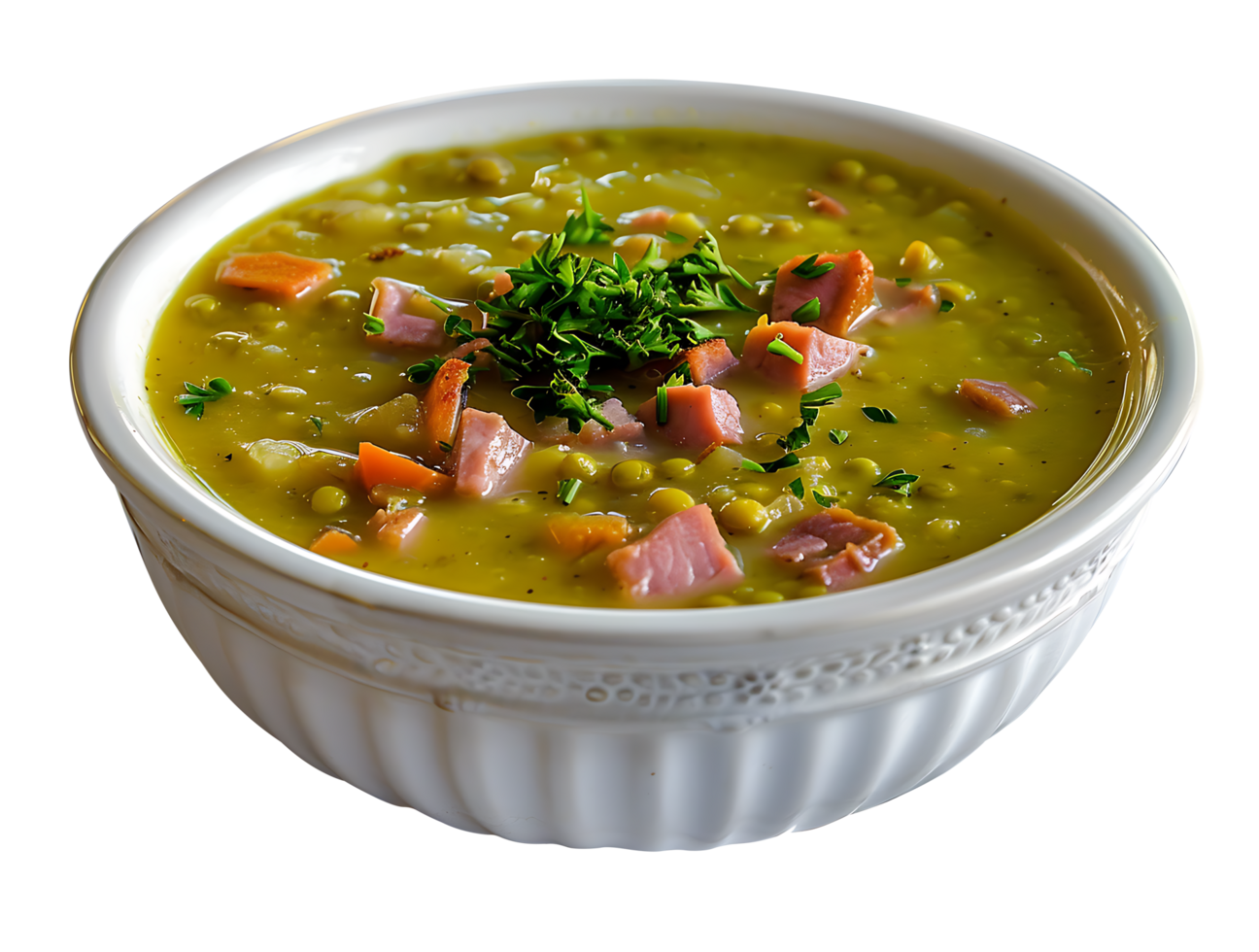 Soup in a ceramic bowl on a transparent background png