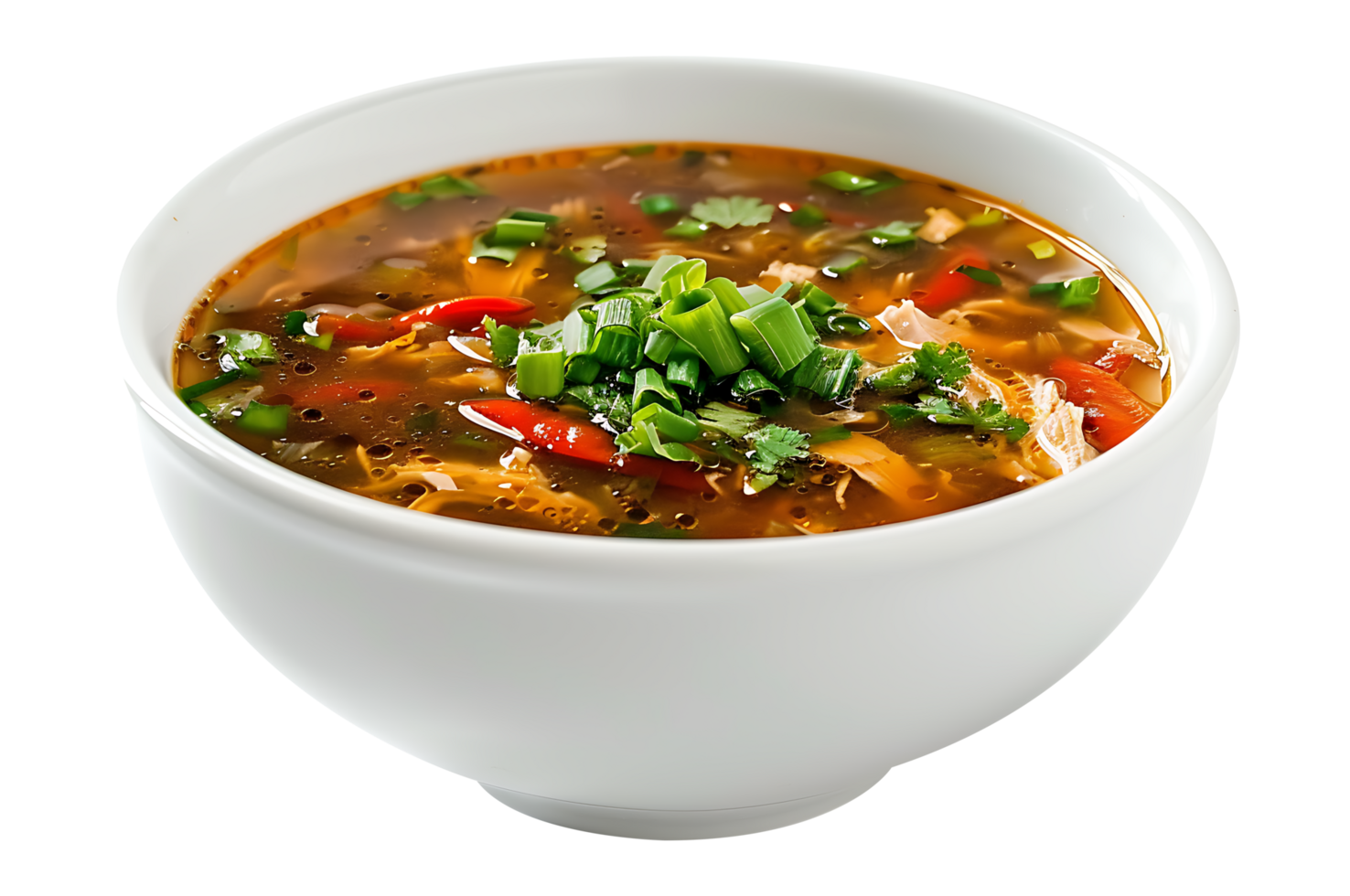 Soup in a ceramic bowl on a transparent background png