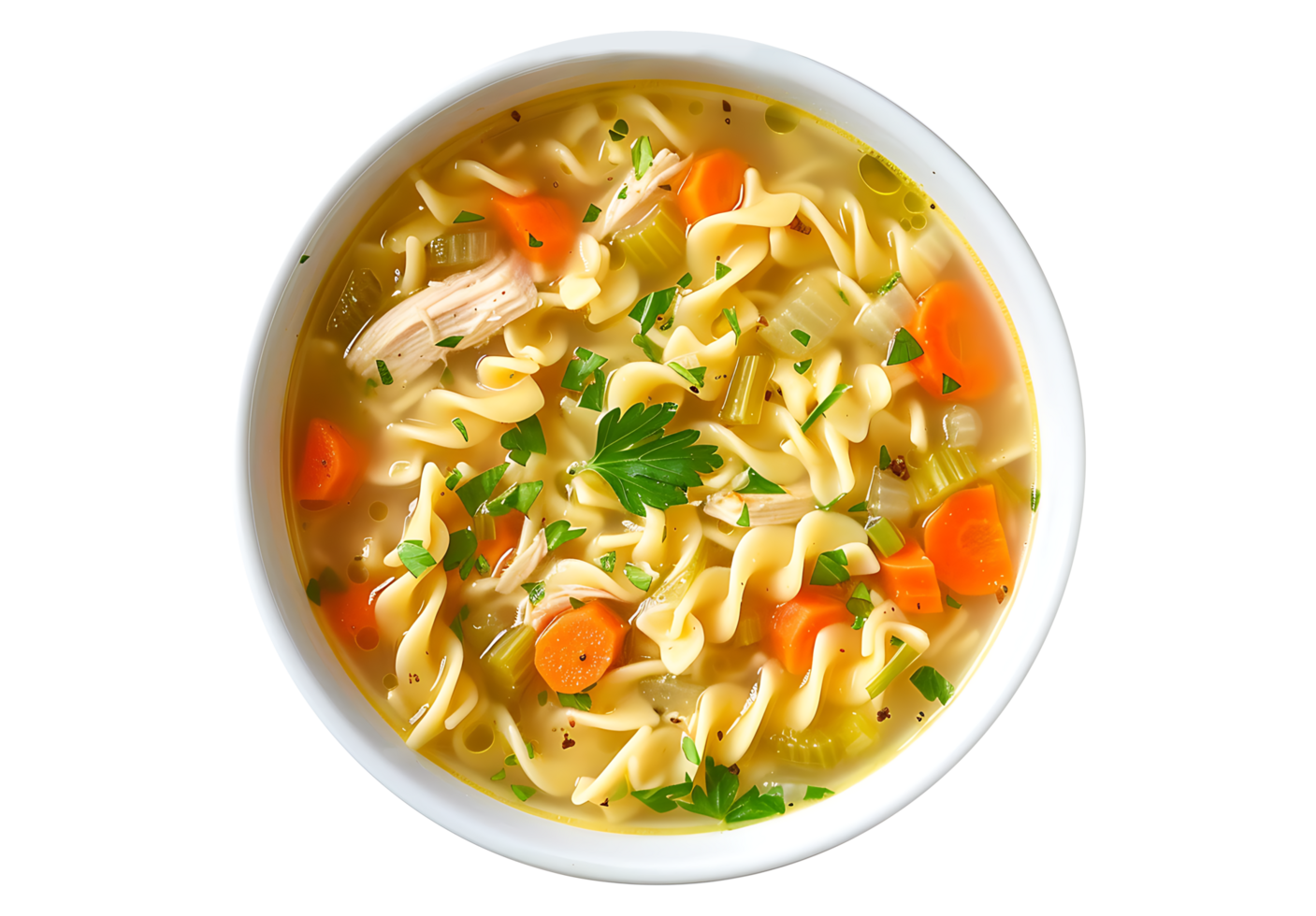 Soup in a ceramic bowl on a transparent background png