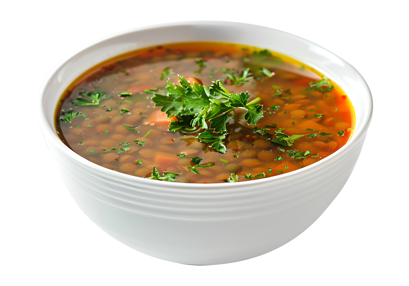 Soup in a ceramic bowl on a transparent background png