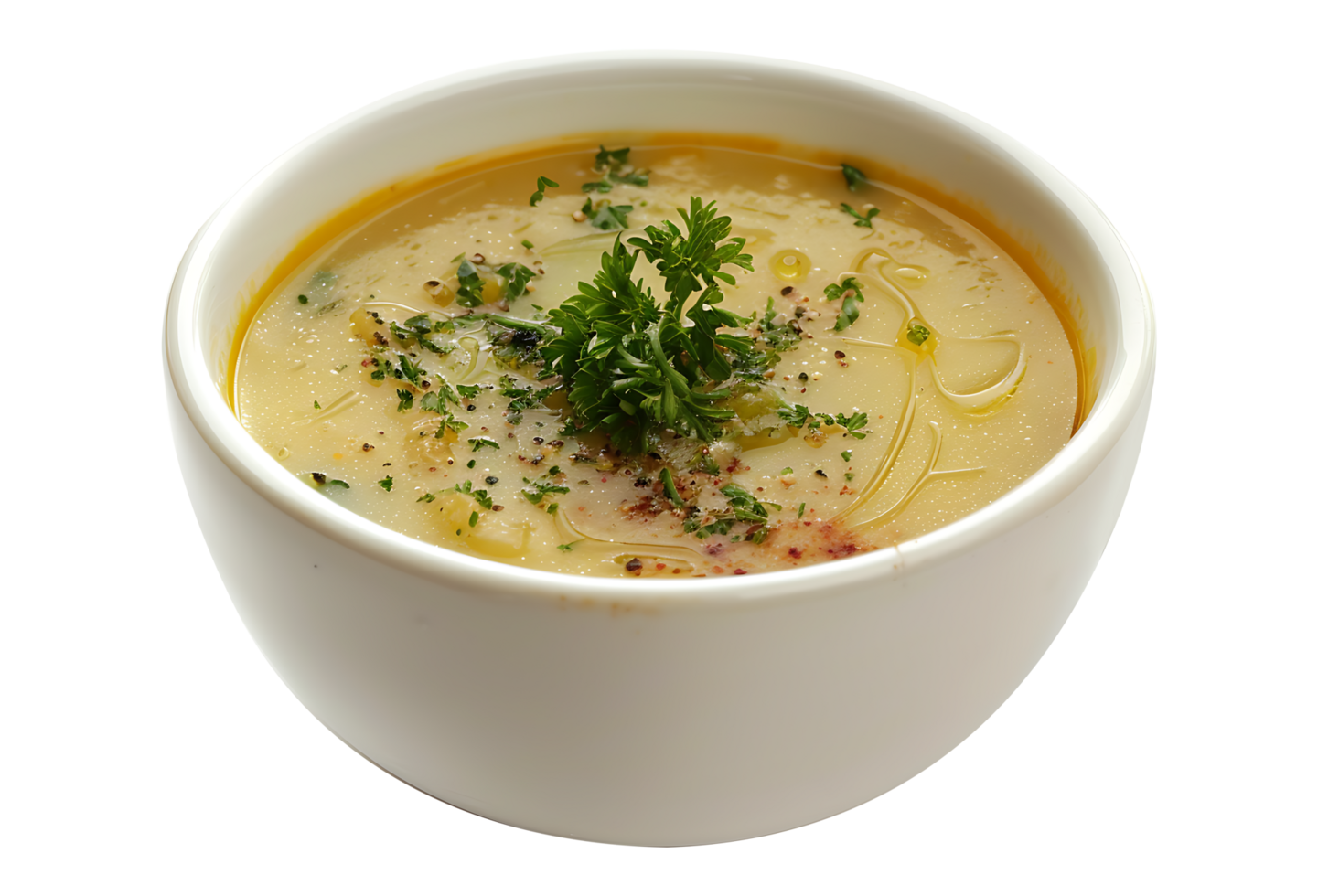 Soup in a ceramic bowl on a transparent background png