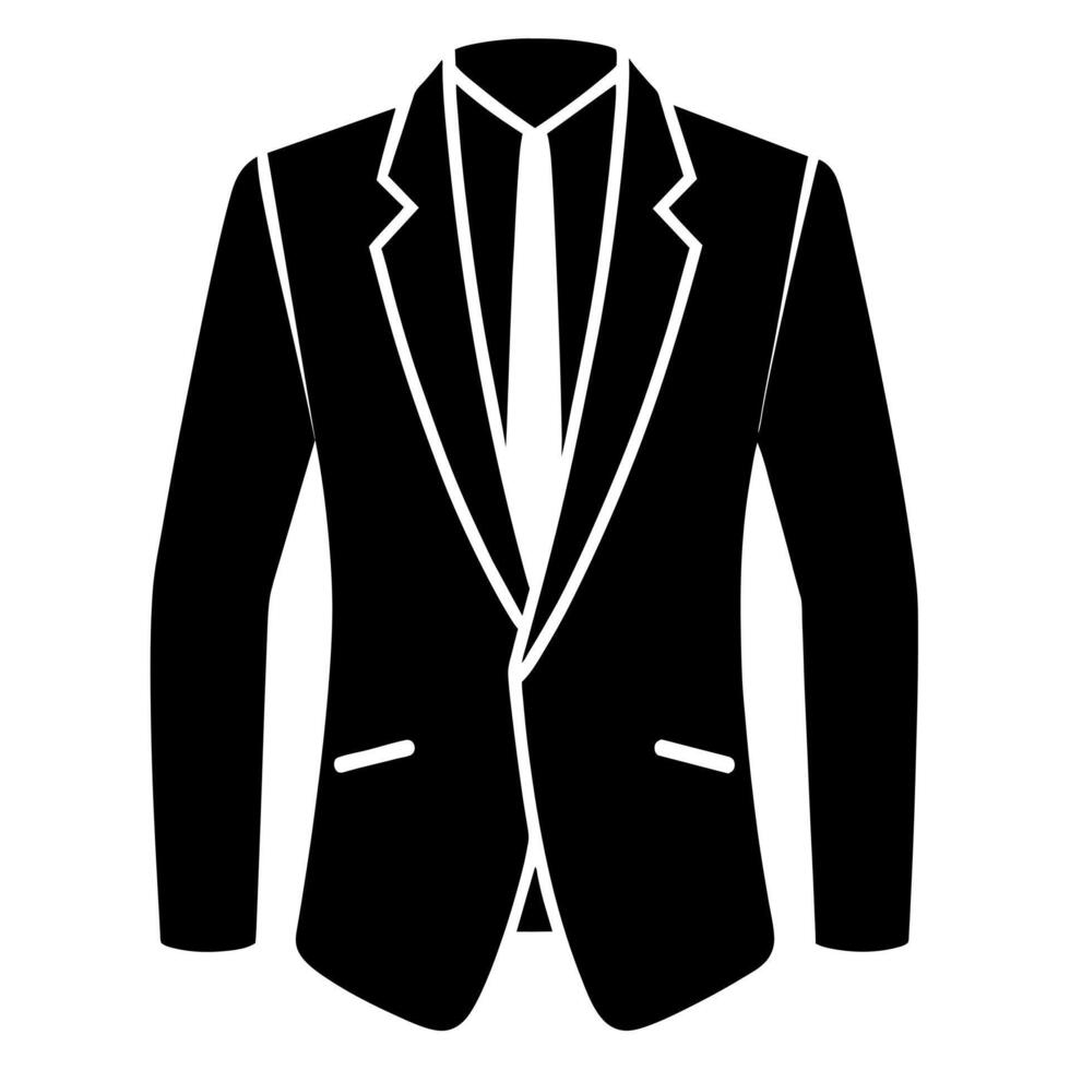 man blazer black color silhouette, a modern and new style man's blazer vector
