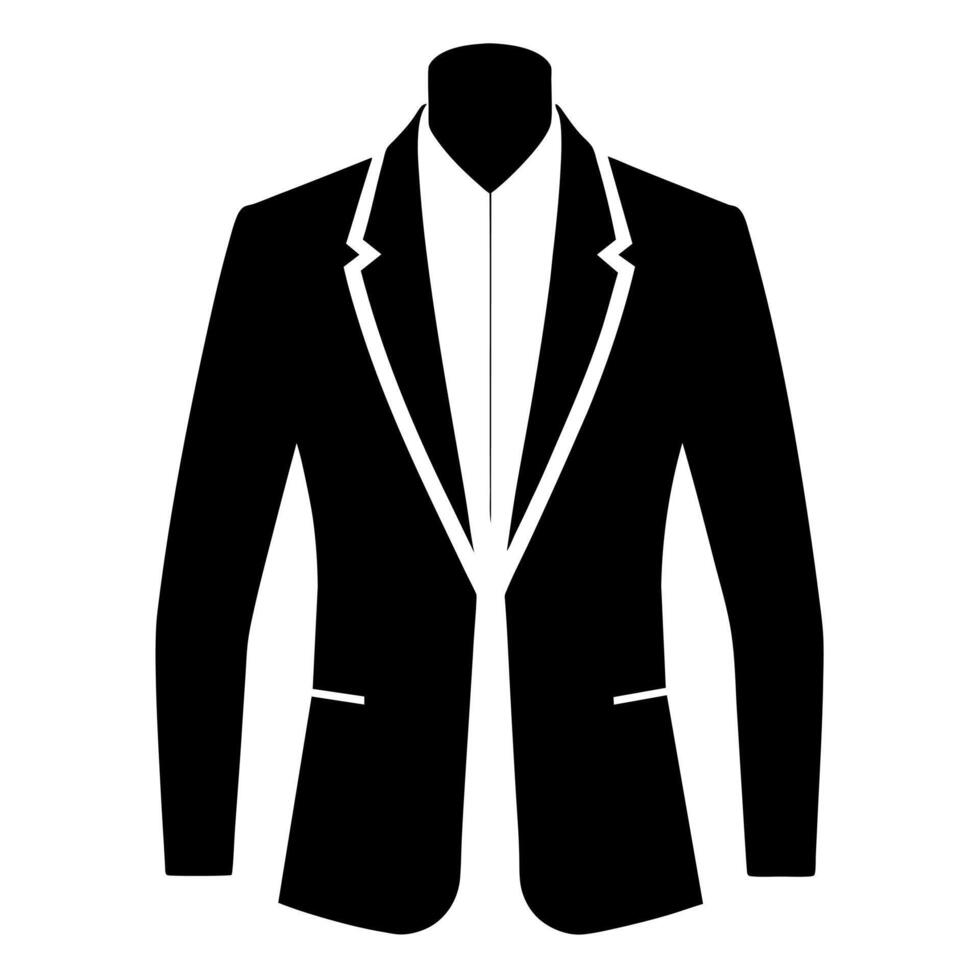 man blazer black color silhouette, a modern and new style man's blazer vector