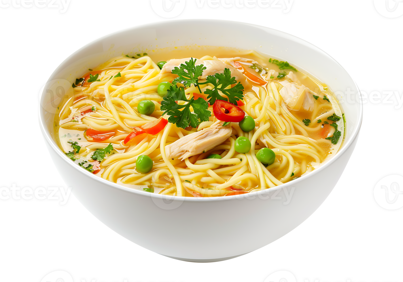 Soup in a ceramic bowl on a transparent background png