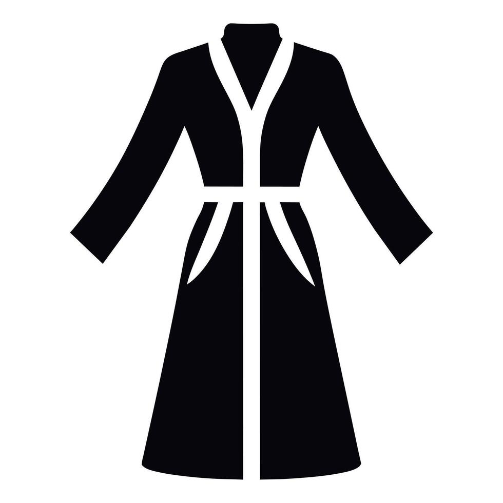 modern and stylish woman bathrobe dress mockup black color illustration vector
