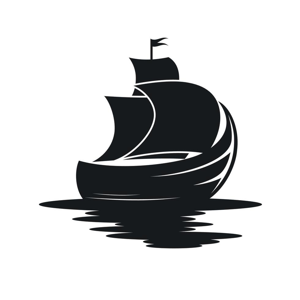 ocean ship logo vector