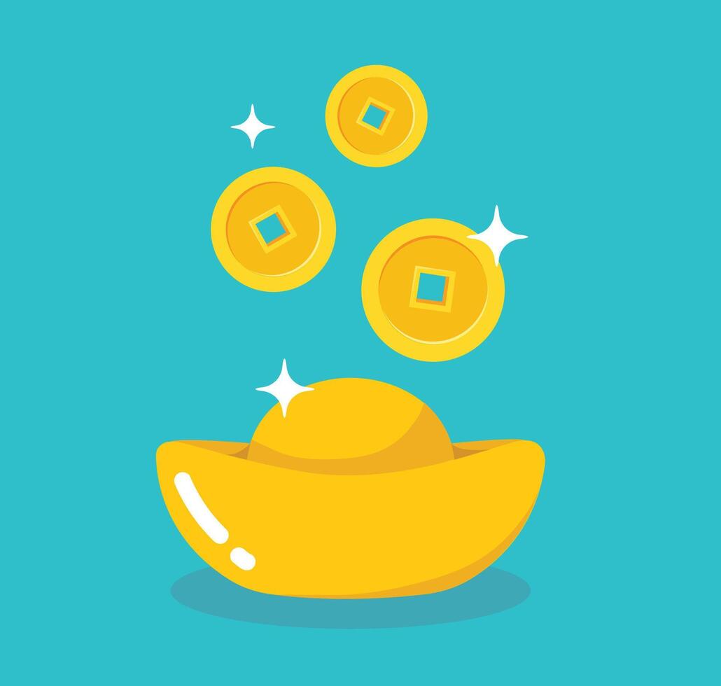 Chinese gold bars vector
