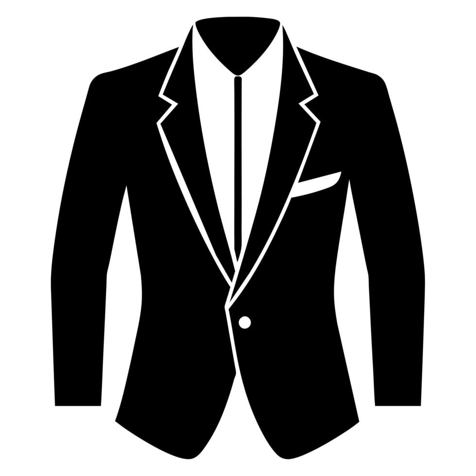 man blazer black color silhouette, a modern and new style man's blazer vector