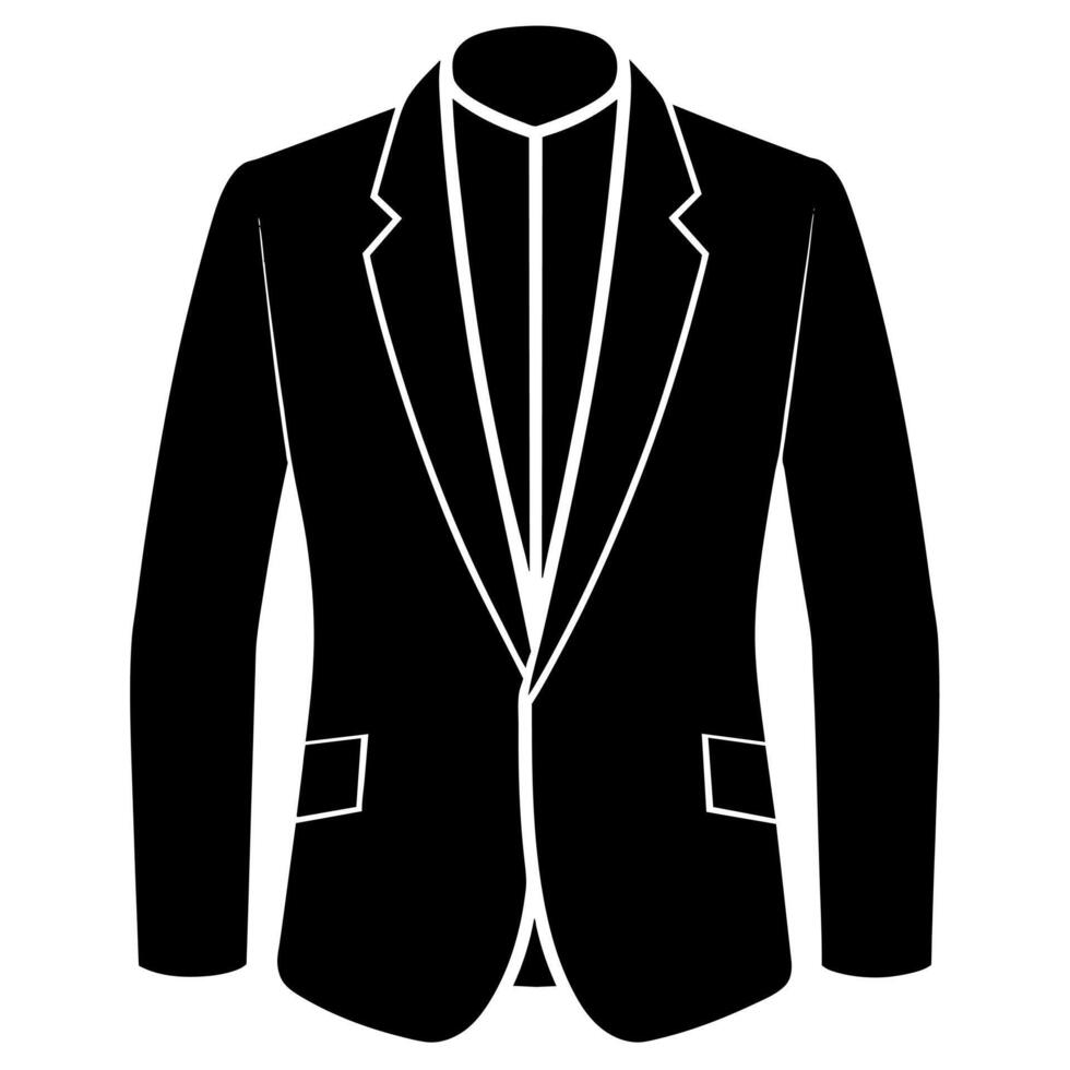 man blazer black color silhouette, a modern and new style man's blazer vector