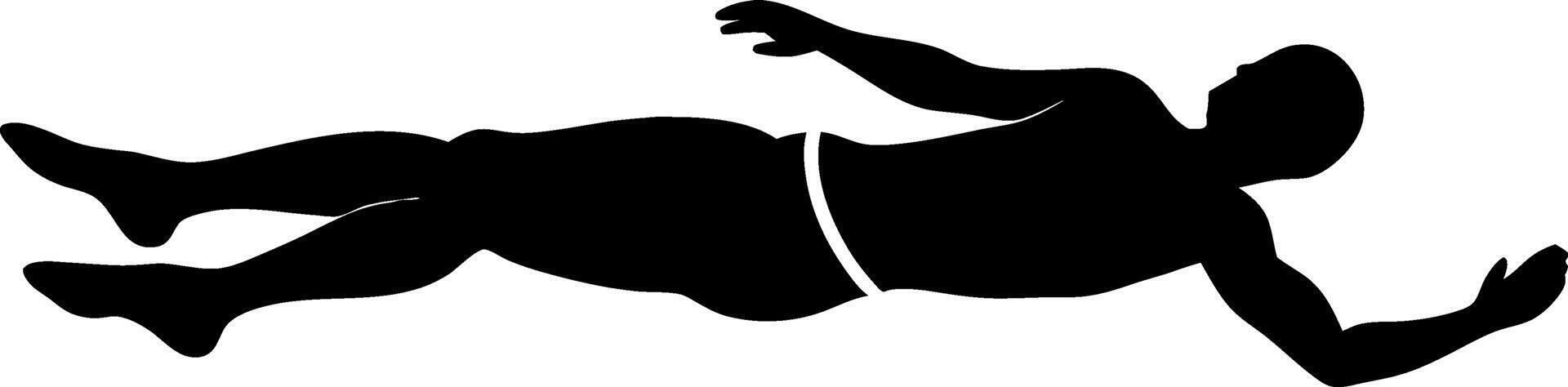 A swimmer swimming on the water black color silhouette, white background vector