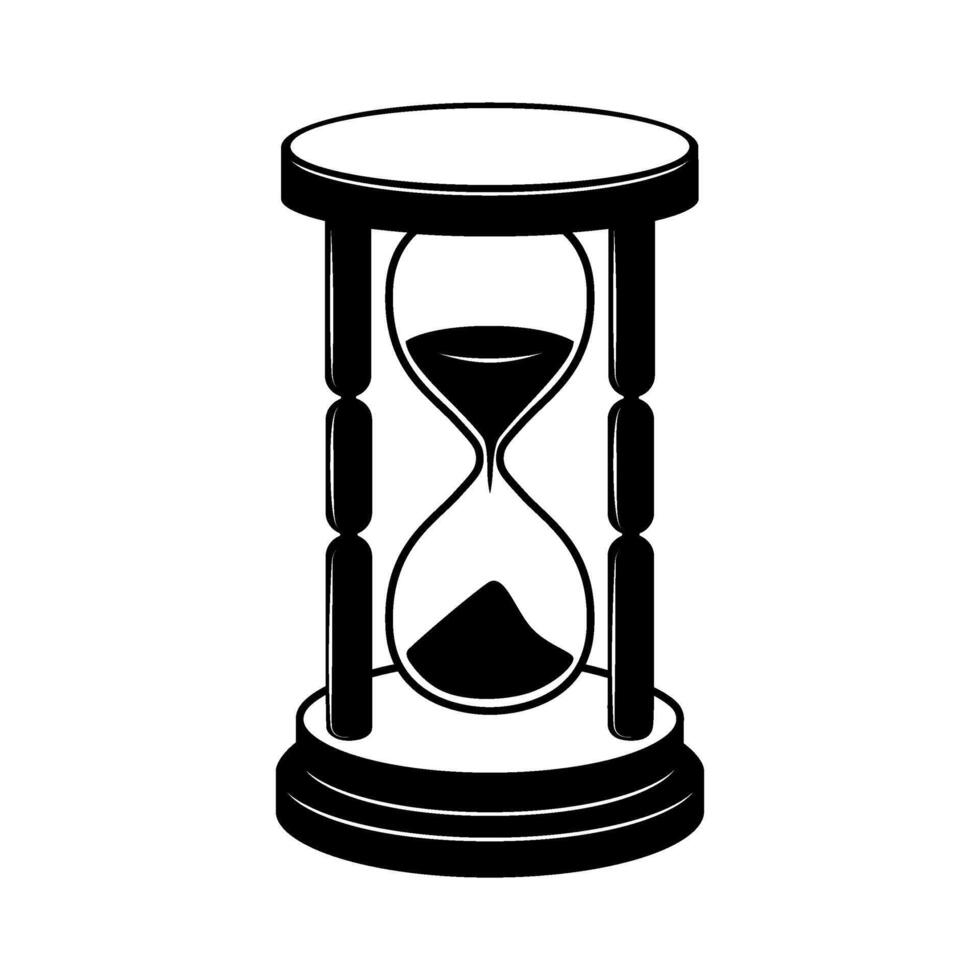 hourglass silhouette illustration vector