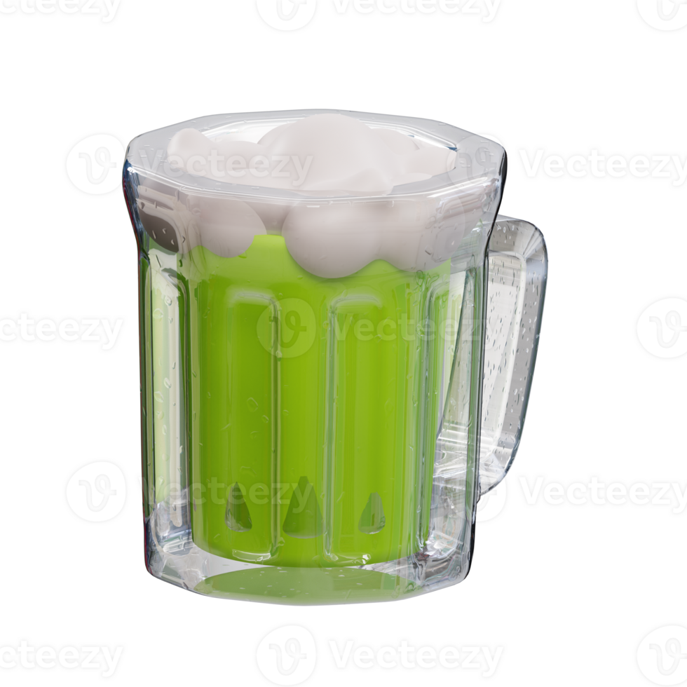 3d illustration beer glass png