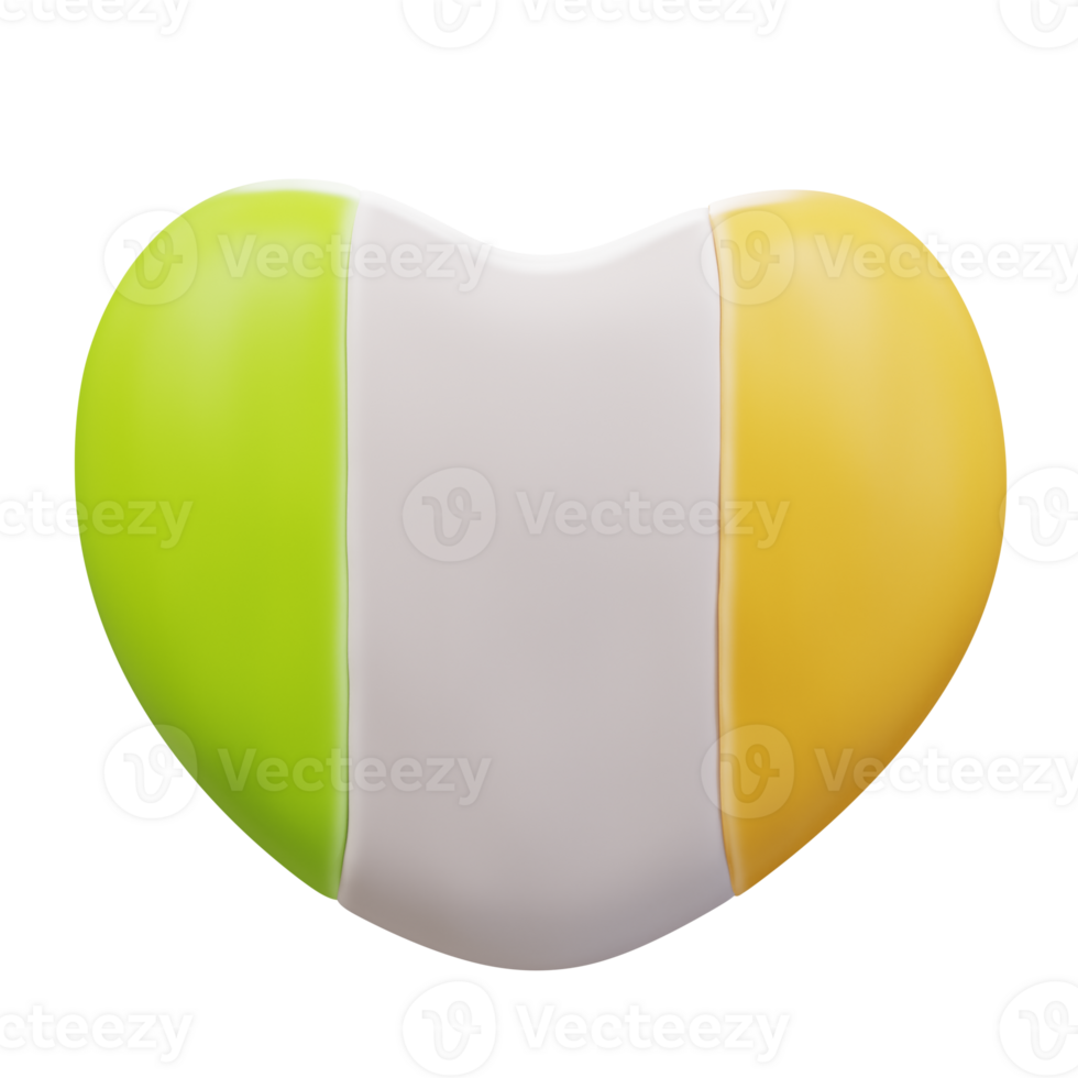 3d illustration heart shaped png