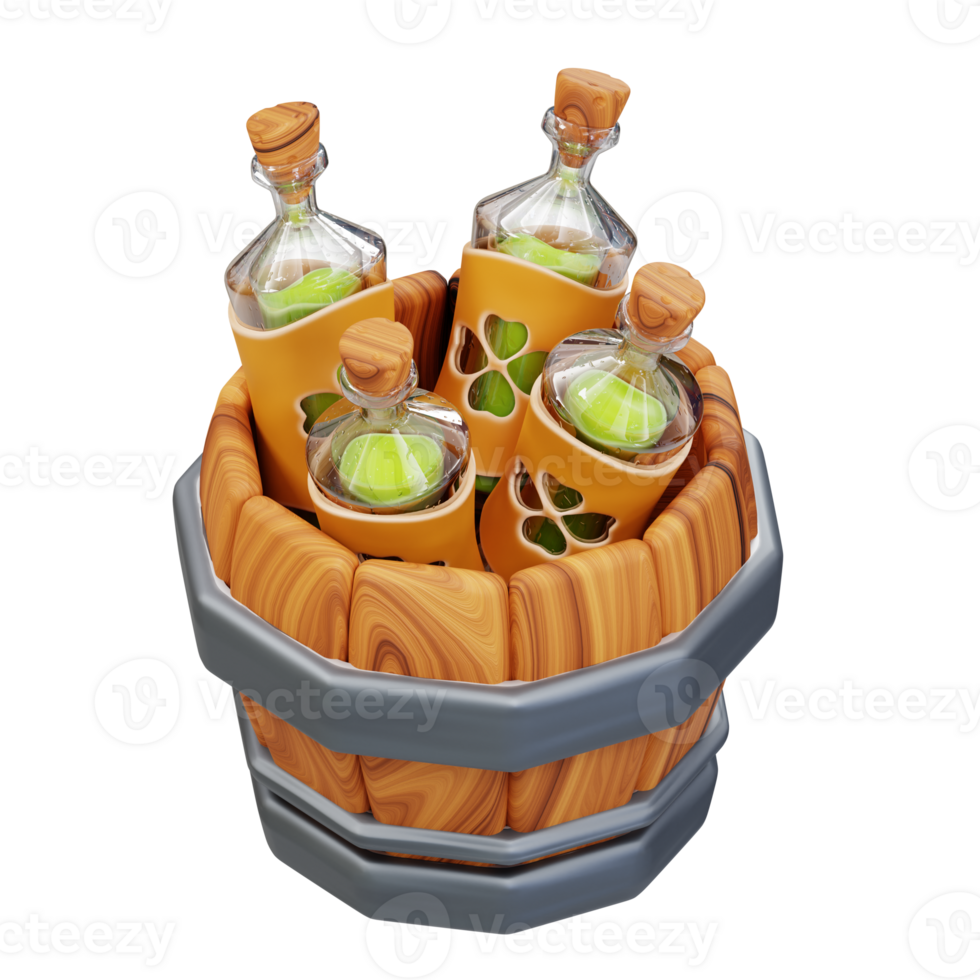 3d illustration beer bucket png