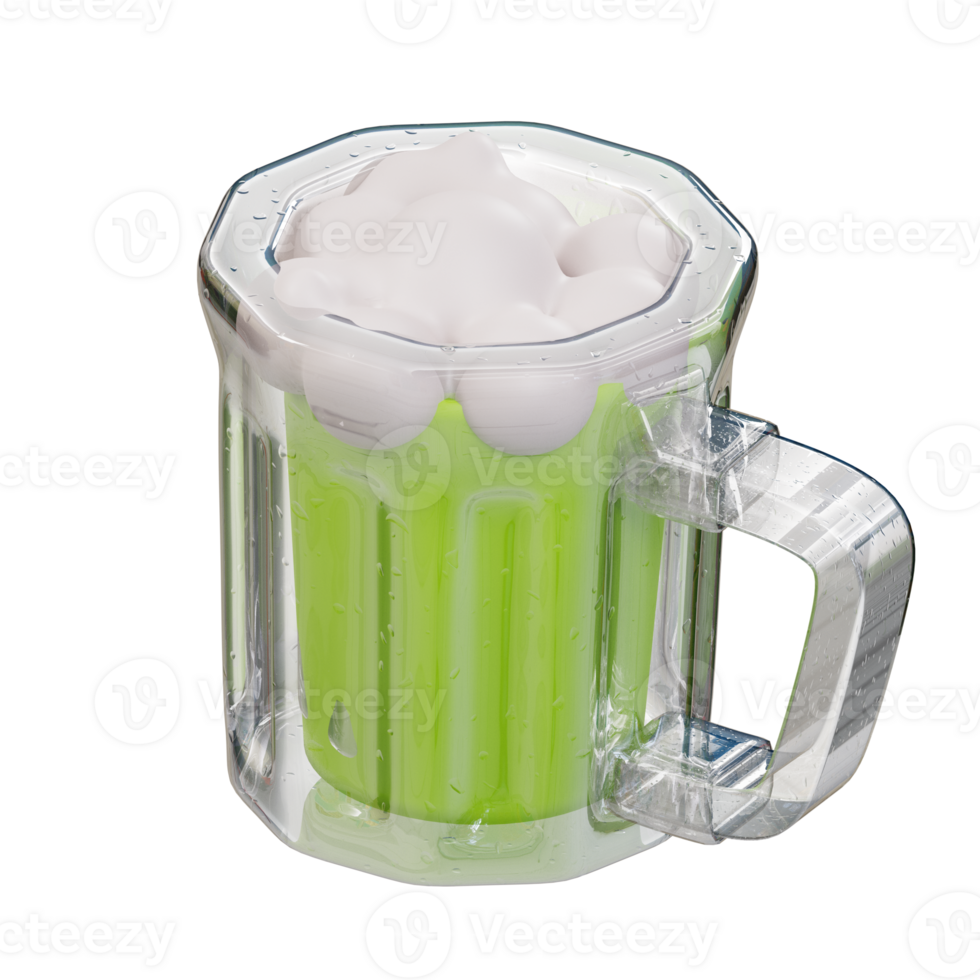 3d illustration beer glass png