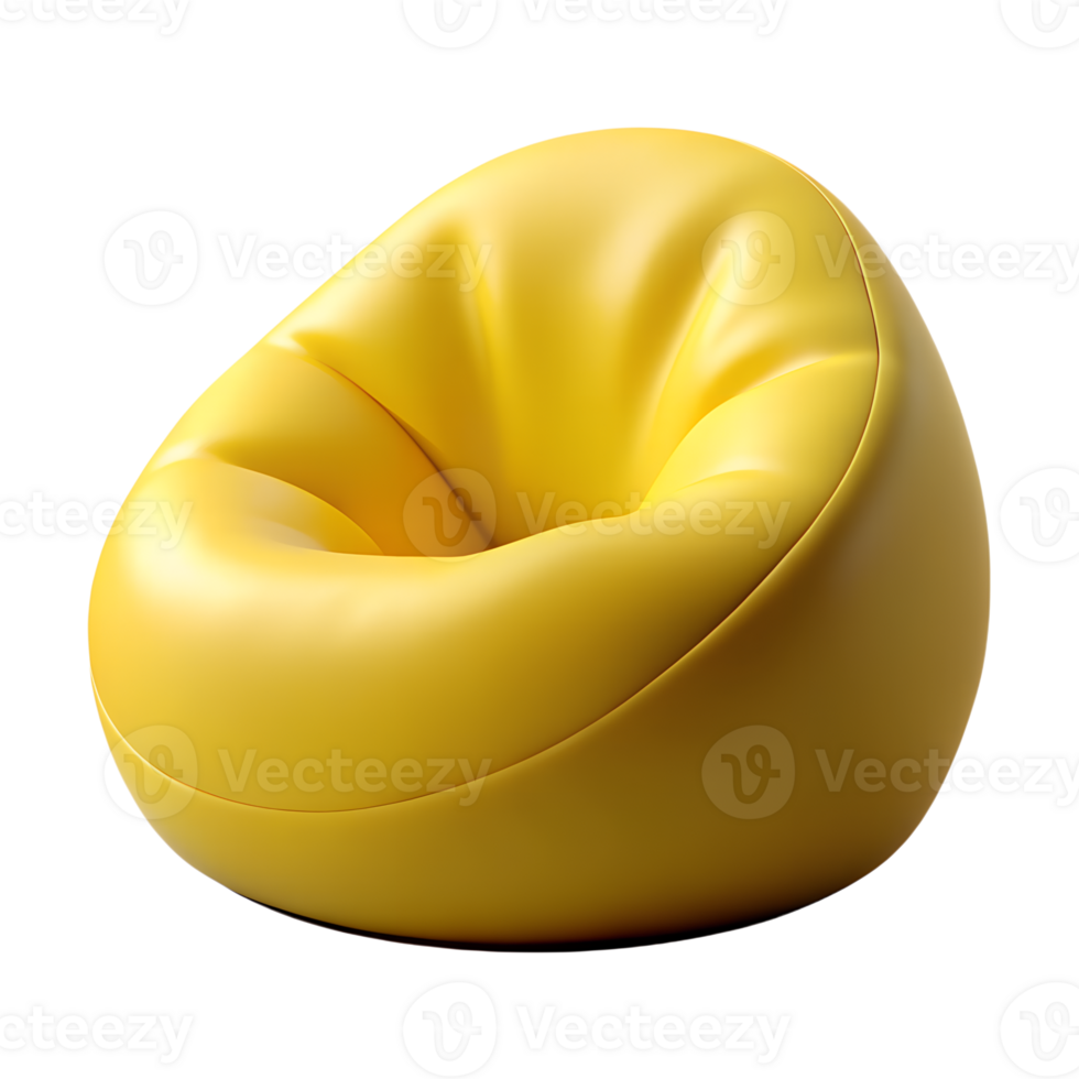 yellow bean bag armchair on background png